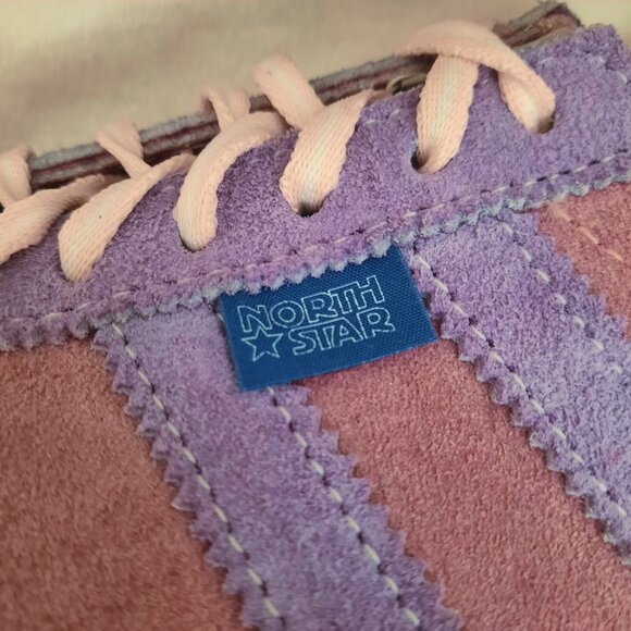 Vintage 80s North Star Womens Sneakers US 6.5 Pink purple Suede Lace Up - Picture 3 of 13